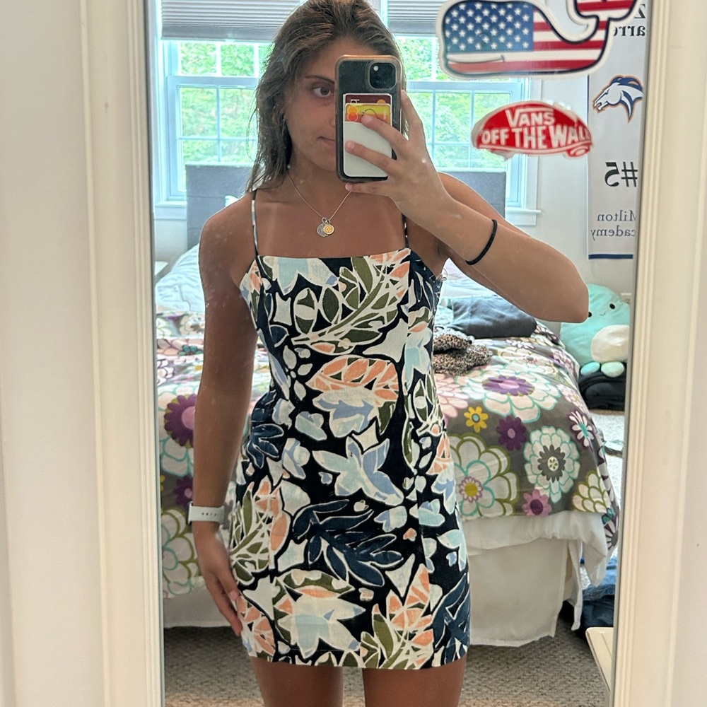 Lulu's Flower Print Mini Dress